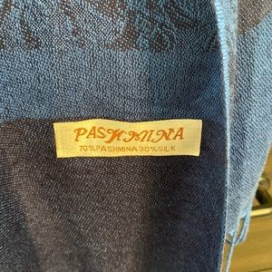 Blue and Black paisley Pashmina